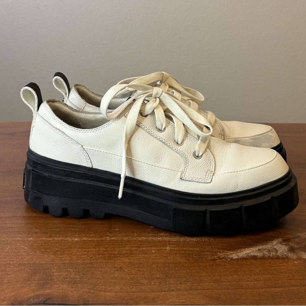Sorel Caribou X White Black Waterproof Leather Platform Shoes Women's 11M